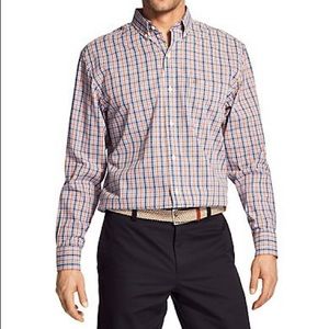 NWT IZOD Premium Essentials Plaid Button-Down